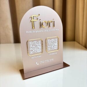 Tabliczka firmowa / stand z kodem QR – personalizowany