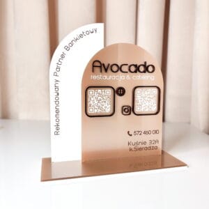 Tabliczka firmowa / stand z kodem QR - podwójna