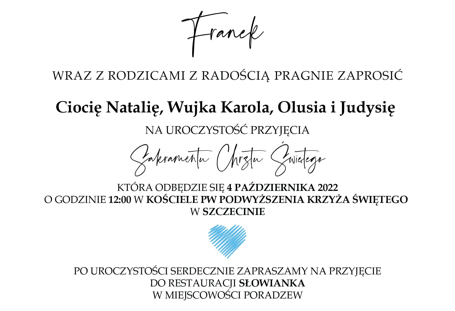 Zaproszenie na Chrzest / Z-CH-02 - obrazek 3