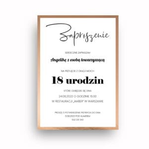 Zaproszenie na Osiemnastkę / Z-18-01-RG