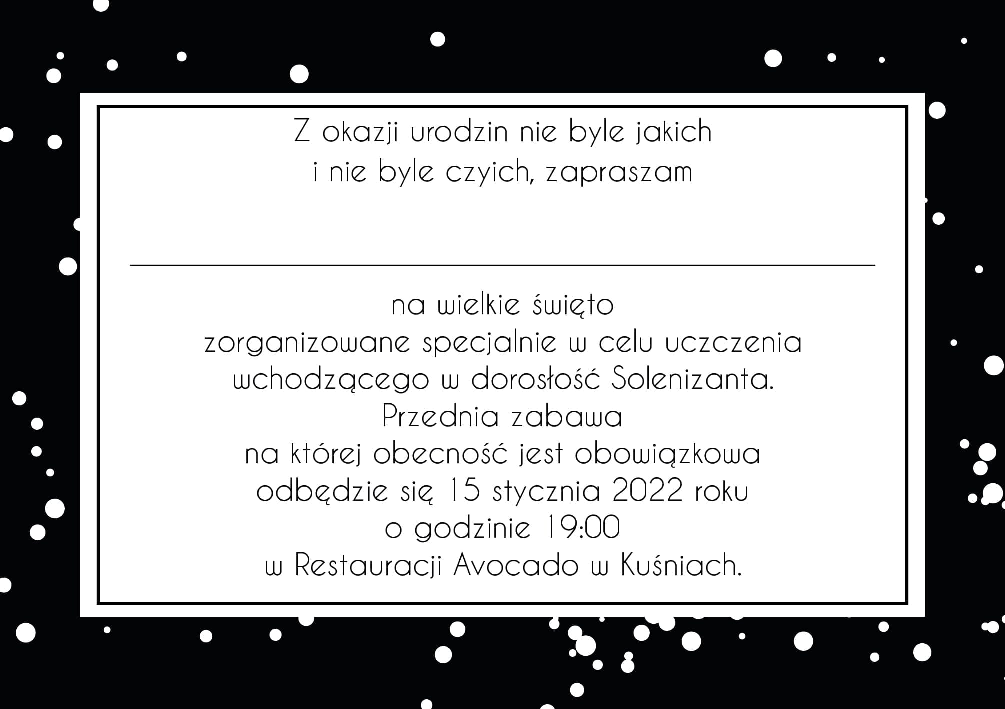 Zaproszenie Urodzinowe / Z-18-03 - obrazek 3