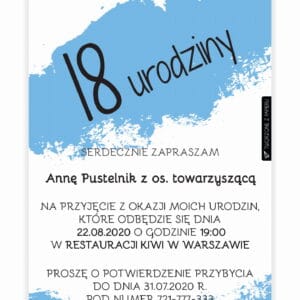 Zaproszenie Urodzinowe / Z-18-07-01