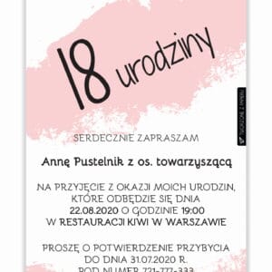 Zaproszenie Urodzinowe / Z-18-07-02