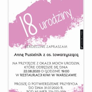 Zaproszenie Urodzinowe / Z-18-07-04