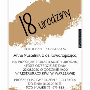 Zaproszenie Urodzinowe / Z-18-07-06