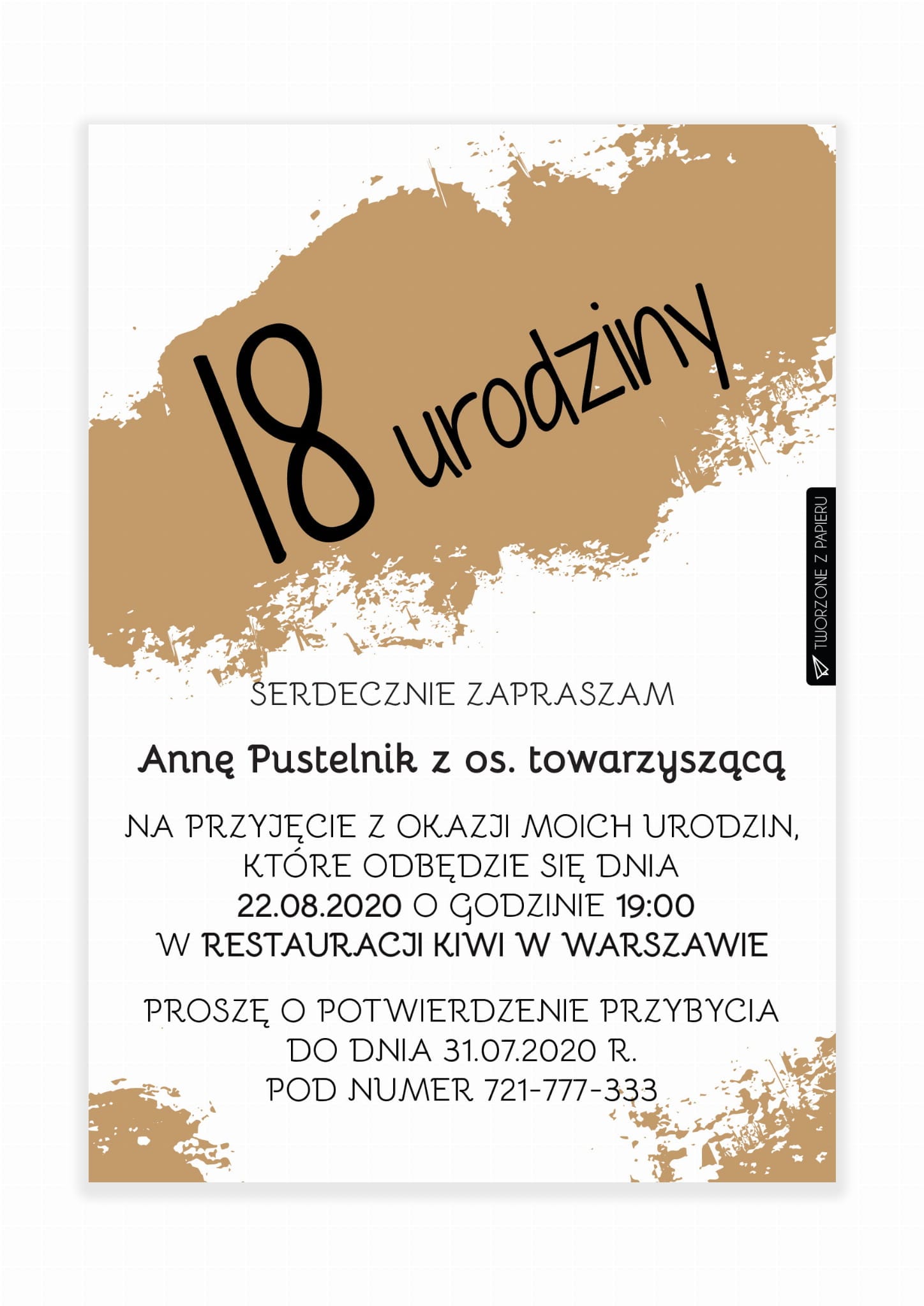 Zaproszenie Urodzinowe / Z-18-07-06