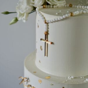Topper na bok tortu - Krzyżyk do różańca - TP01