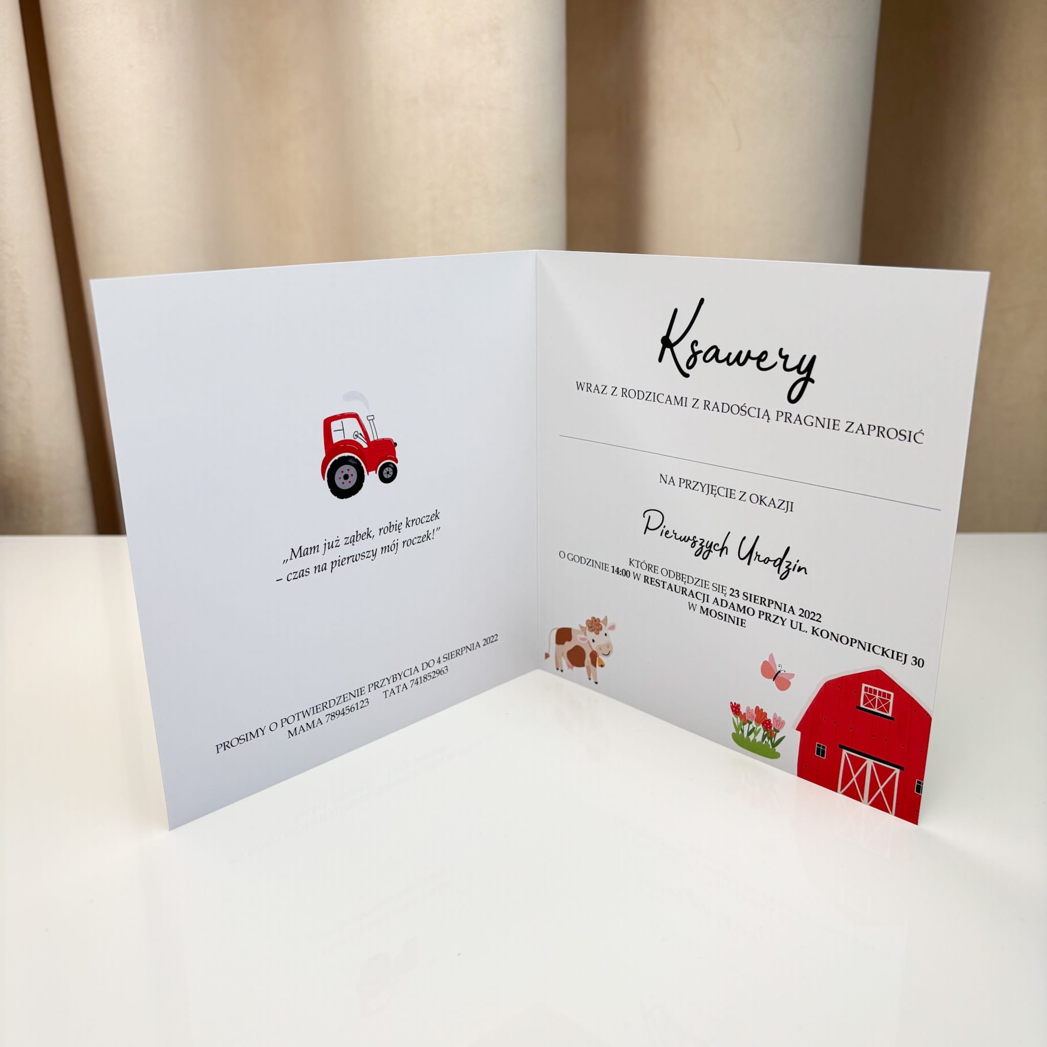 Zaproszenie na Roczek / Z-R-07 - obrazek 2