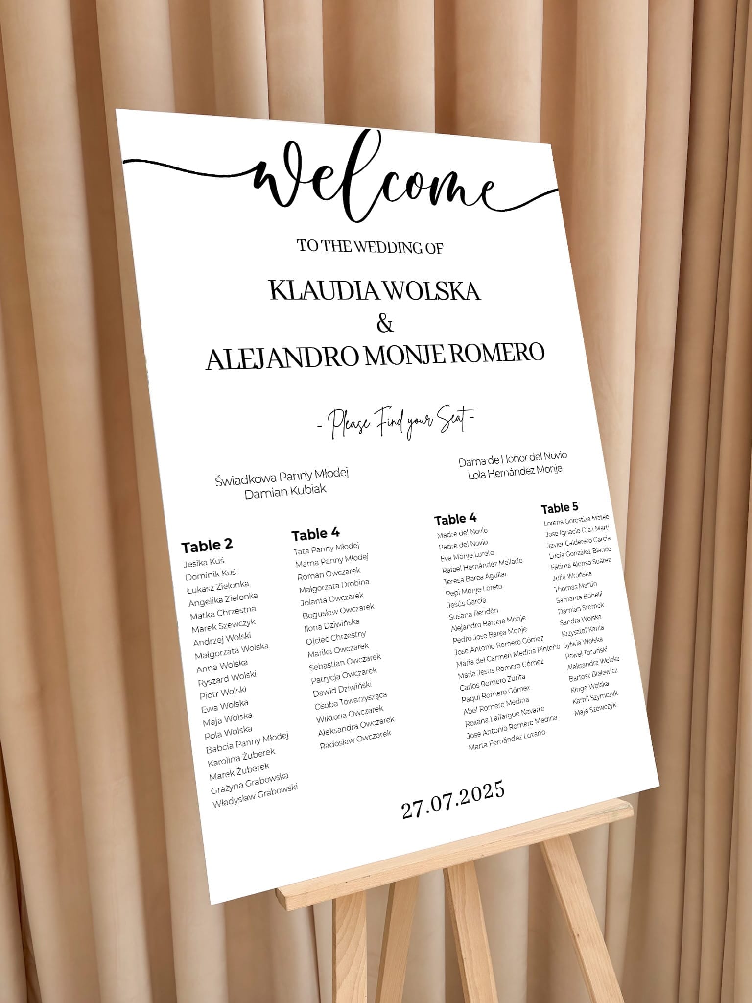 Plany stołów - Ślubny - KS-PS-06