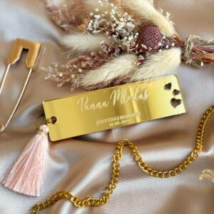 Luksusowa winietka z personalizacją – złote lustro z chwostem - W-K16-02