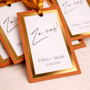 ZAWIESZKI NA BUTELKĘ – ŚLUBNE – POMARAŃCZOWE – 01