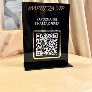 Tabliczka firmowa / stand z kodem QR – personalizowany