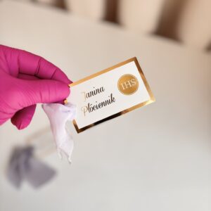 Winietka na komunię ze złoceniem i kokardką - W-NKBZK-01