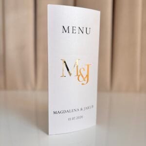Menu weselne - Kolekcja M&J