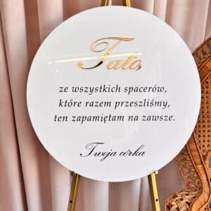 Tablica ślubna „Tato, ze wszystkich spacerów…” – personalizowana