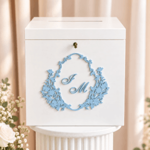 Pudełko na koperty - Ślubne - z kwiatowym monogramem