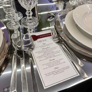 Menu weselne z winietką i pieczęcią lakową